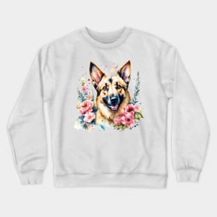 German Shepherd - Cute Watercolor Dog Crewneck Sweatshirt